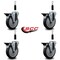 Service Caster 5'' Thermoplastic Rubber Swivel 7/8'' Expanding Stem Caster Set with Brake, 4PK SCC-EX20S514-TPRB-PLB-78-4 - alternate 4